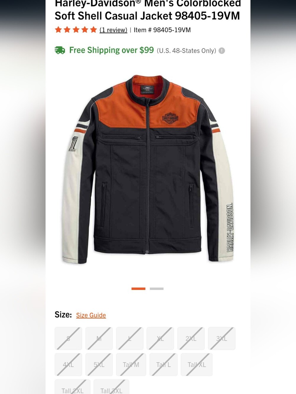 Harley-Davidson Black and Orange Motorcycle Jacket - Picture 3 of 9